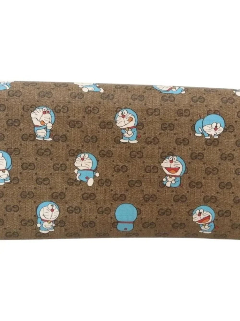 GUCCI Micro GG Supreme Doraemon Long Wallet PVC Beige Gold 647786 Auth 175793A
